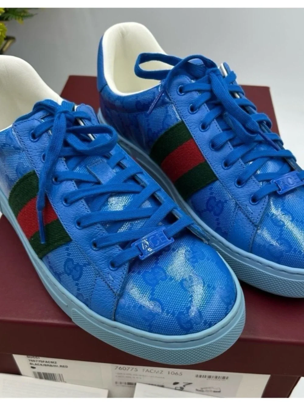 Gucci ace crystal canvas low top sneakers size 7 fits SUS made in Italy
